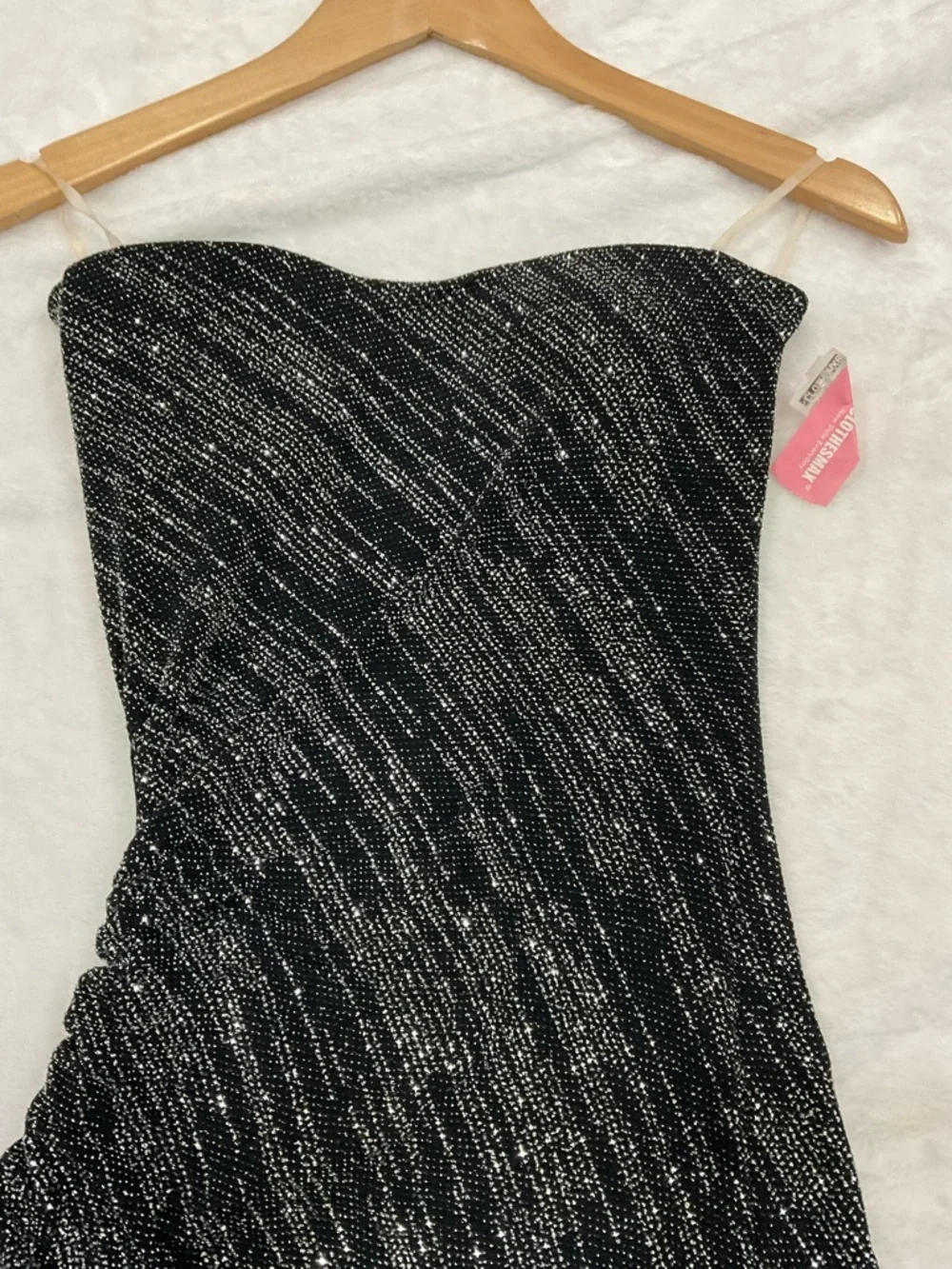 Black Shimmer Bodycon Dress - Women's Evening Dress - Picture 5 of 10